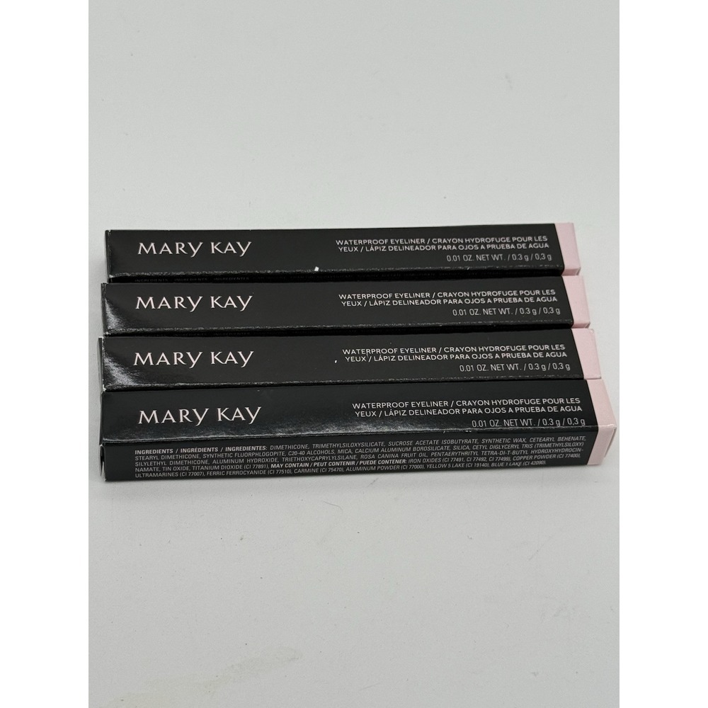 MARY KAY 4 WATERPROOF EYELINER Black Brown Steely & Blue NIB